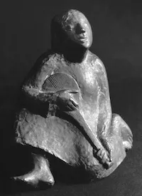 Martin Mayer: Lautenspielerin. 1957, Bronze, Höhe 27 cm